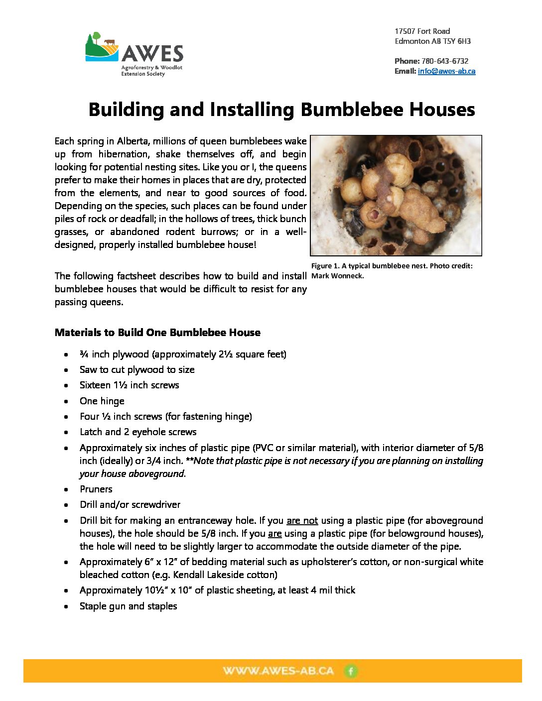 Building and Installing Bumblebee Houses