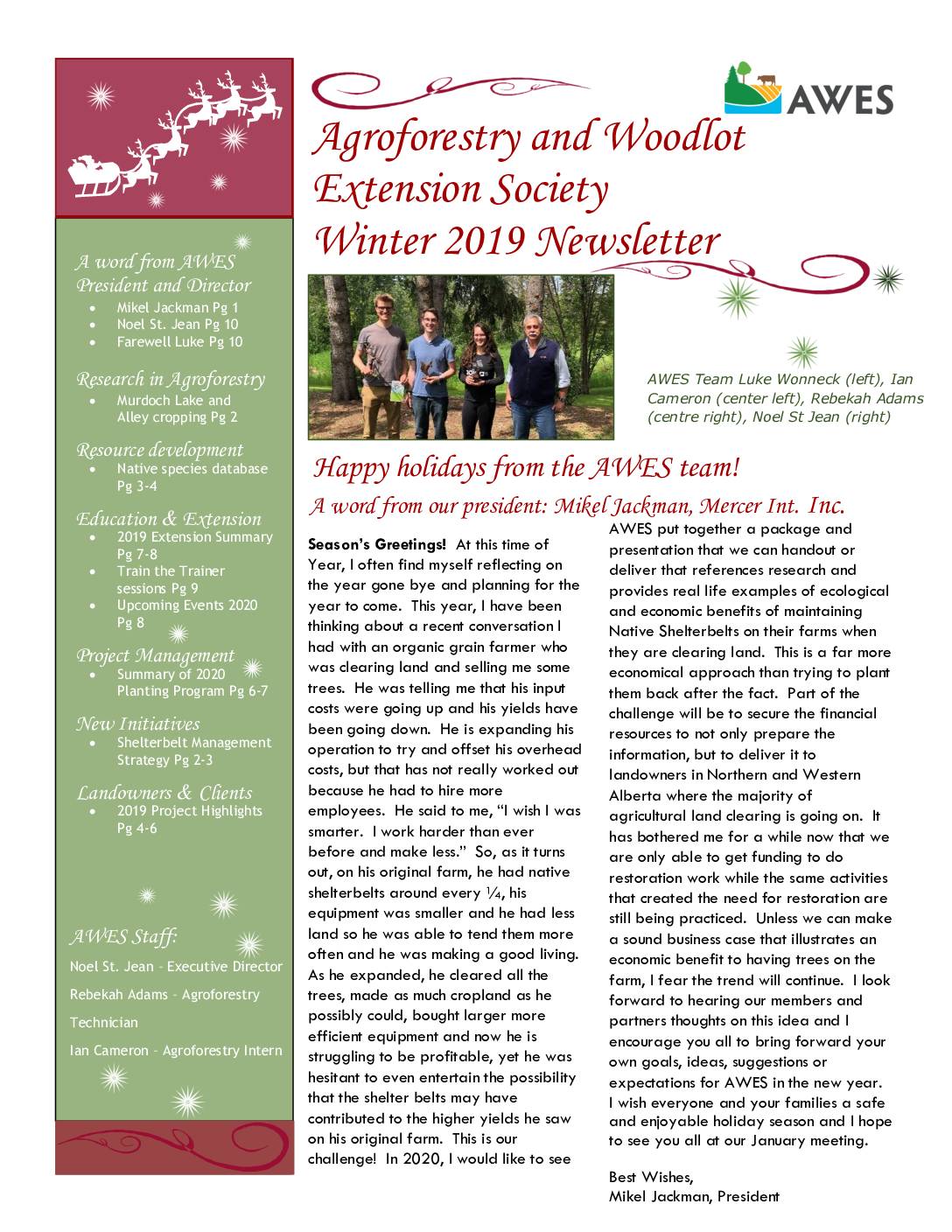 AWES Winter 2019 Newsletter