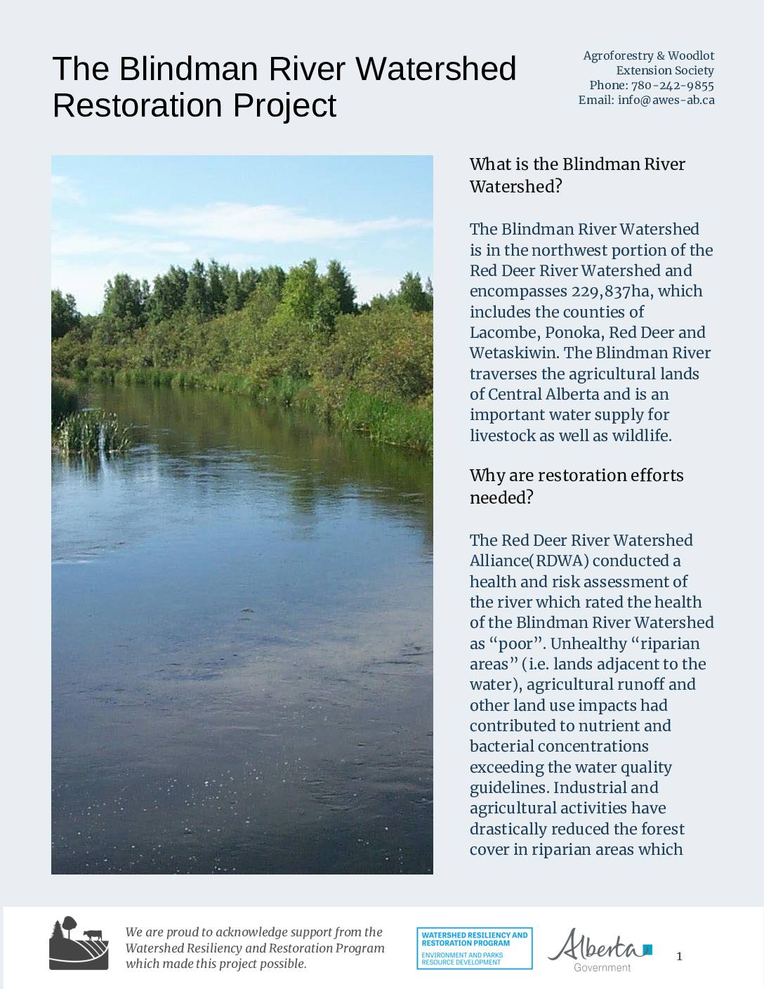 Blindman River Watershed Restoration Project