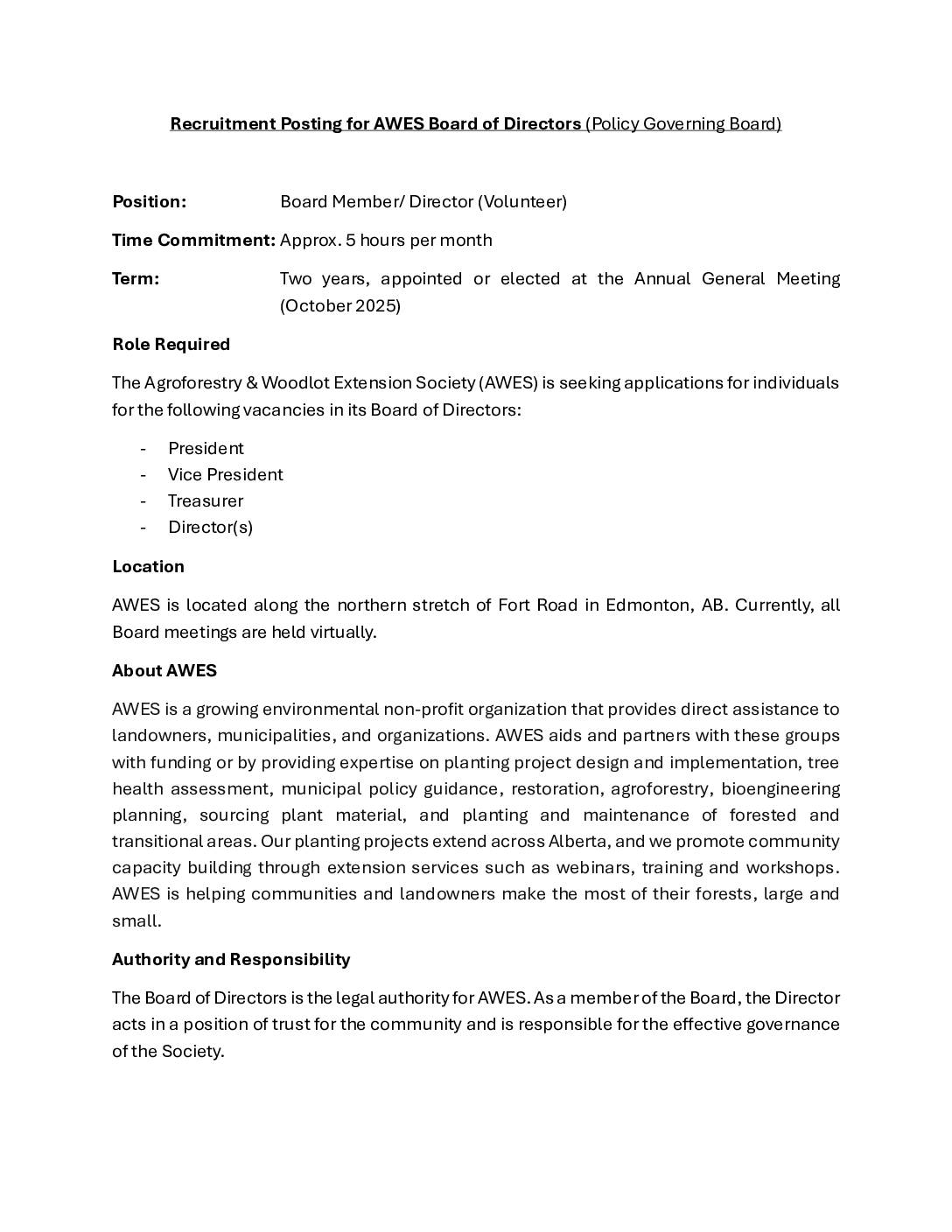 Board Director Position